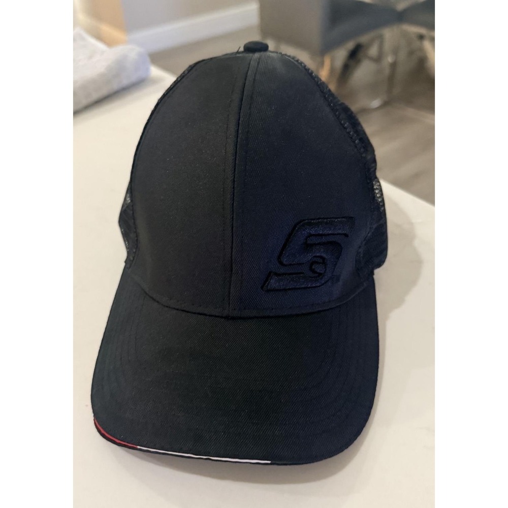 Snap-On Trucker Hat Mens OSFM Black Good Mesh Back Embroidered Logo Snapback - Picture 3 of 7